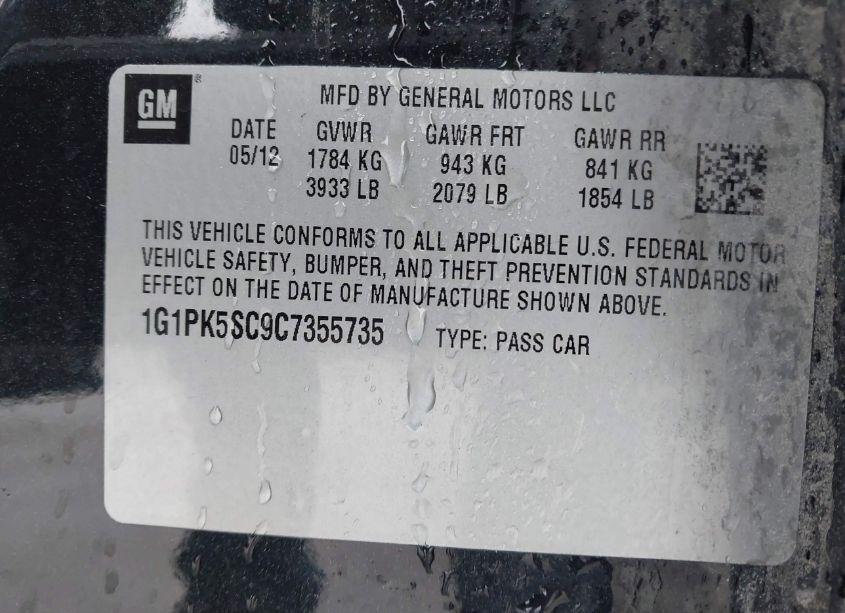 Photo 9 of 2012 Chevrolet Cruze ECO (VIN 1G1PK5SC9C7355735)