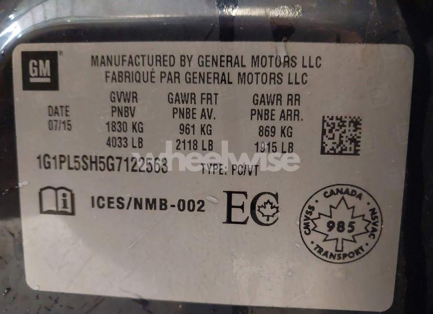 Photo 9 of 2016 Chevrolet Cruze LIMITED (VIN 1G1PL5SH5G7122563)