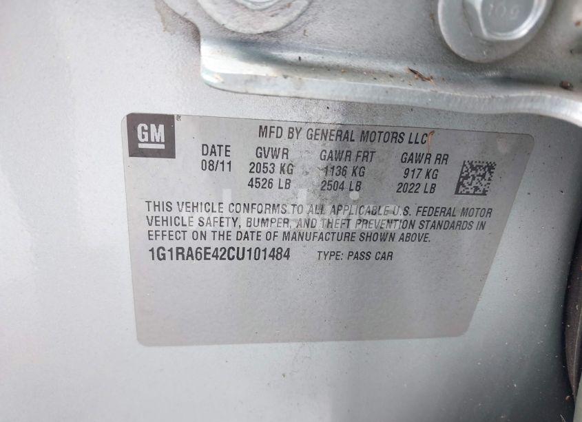 Photo 9 of 2012 Chevrolet Volt (VIN 1G1RA6E42CU101484)