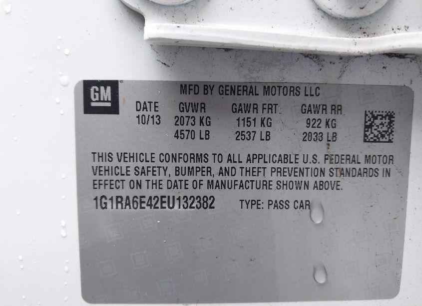 Photo 9 of 2014 Chevrolet Volt (VIN 1G1RA6E42EU132382)