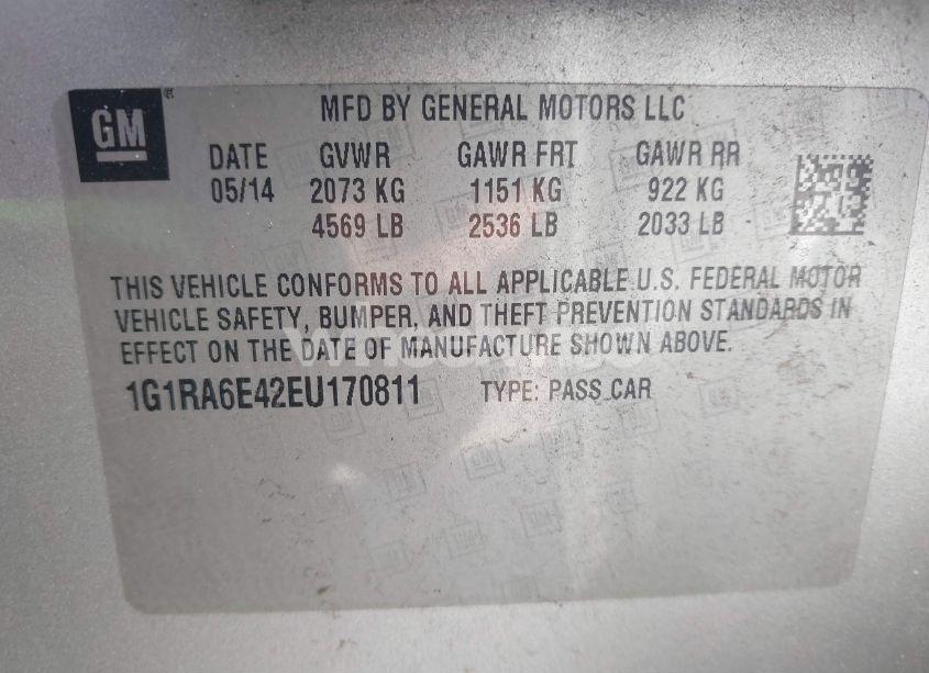 Photo 9 of 2014 Chevrolet Volt (VIN 1G1RA6E42EU170811)