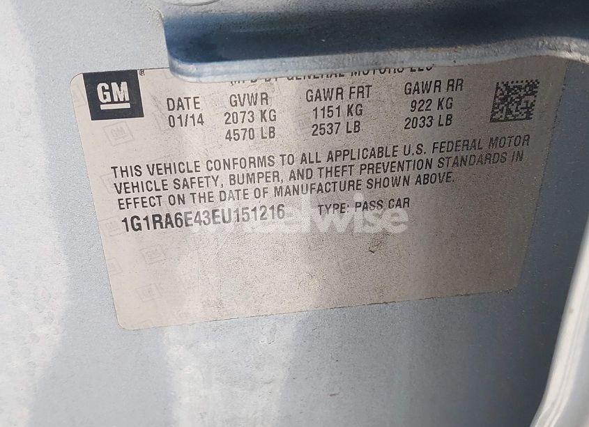 Photo 9 of 2014 Chevrolet Volt (VIN 1G1RA6E43EU151216)