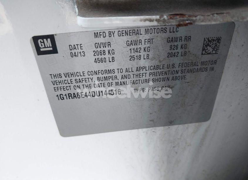 Photo 9 of 2013 Chevrolet Volt (VIN 1G1RA6E44DU144516)