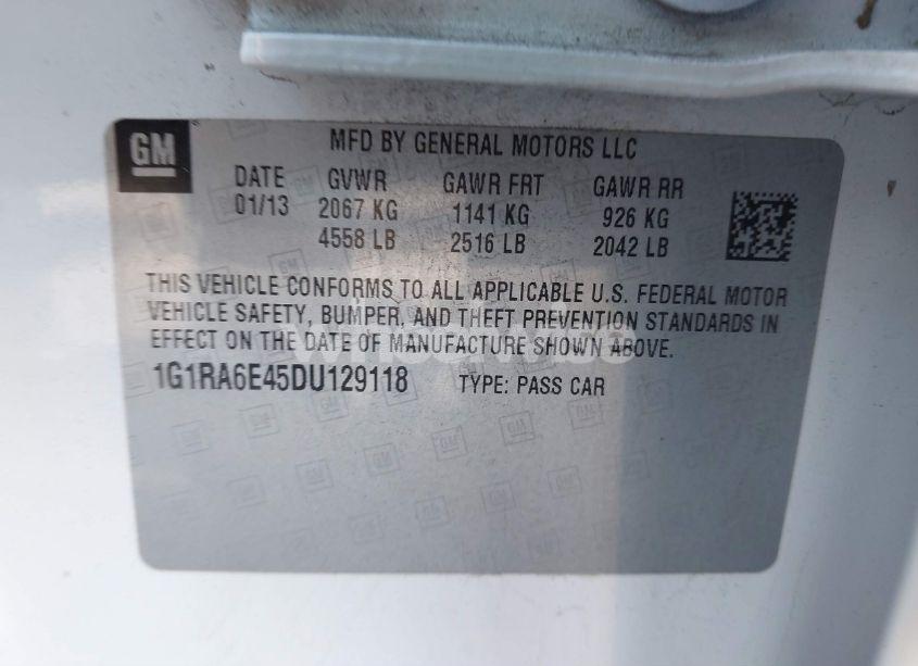 Photo 9 of 2013 Chevrolet Volt (VIN 1G1RA6E45DU129118)