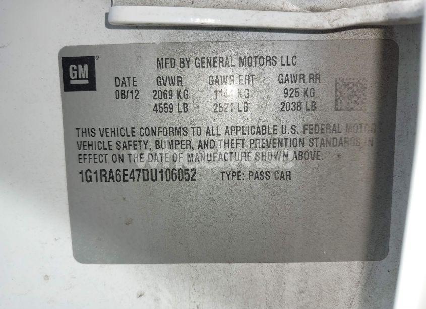 Photo 9 of 2013 Chevrolet Volt (VIN 1G1RA6E47DU106052)