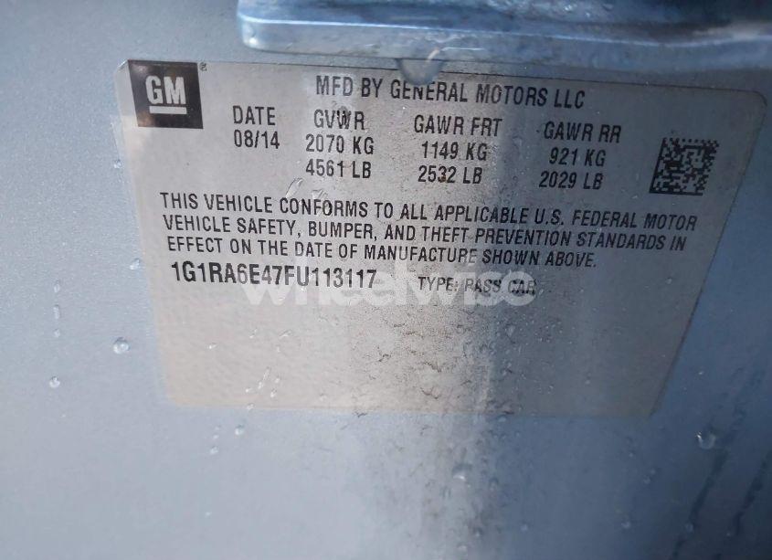 Photo 9 of 2015 Chevrolet Volt (VIN 1G1RA6E47FU113117)