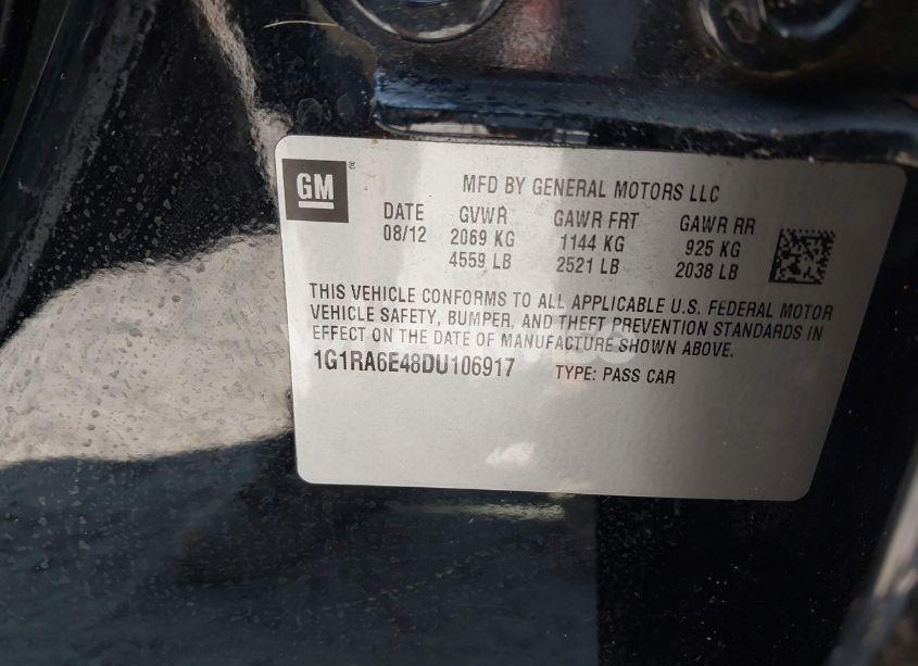 Photo 9 of 2013 Chevrolet Volt (VIN 1G1RA6E48DU106917)