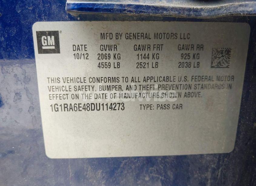 Photo 9 of 2013 Chevrolet Volt (VIN 1G1RA6E48DU114273)