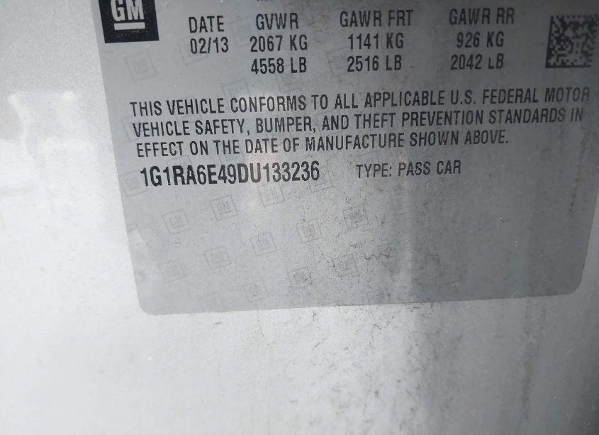 Photo 9 of 2013 Chevrolet Volt (VIN 1G1RA6E49DU133236)