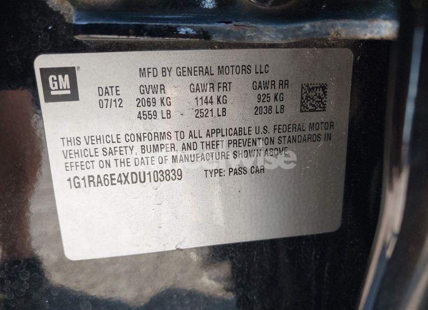 Photo 9 of 2013 Chevrolet Volt (VIN 1G1RA6E4XDU103839)