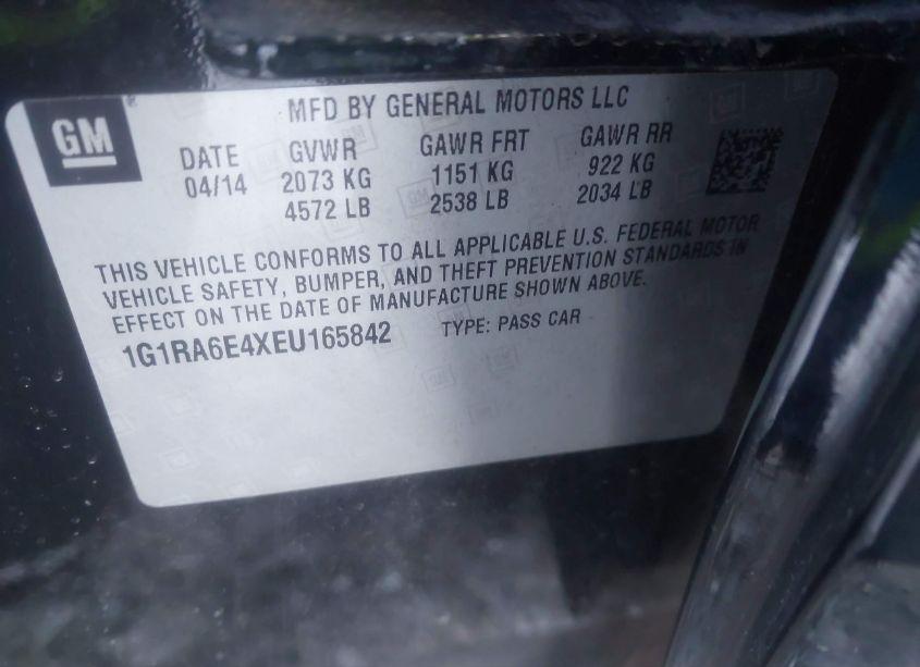 Photo 9 of 2014 Chevrolet Volt (VIN 1G1RA6E4XEU165842)
