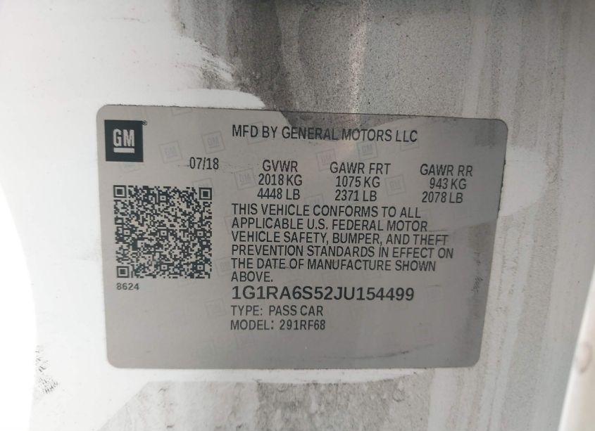 Photo 9 of 2018 Chevrolet Volt LT (VIN 1G1RA6S52JU154499)