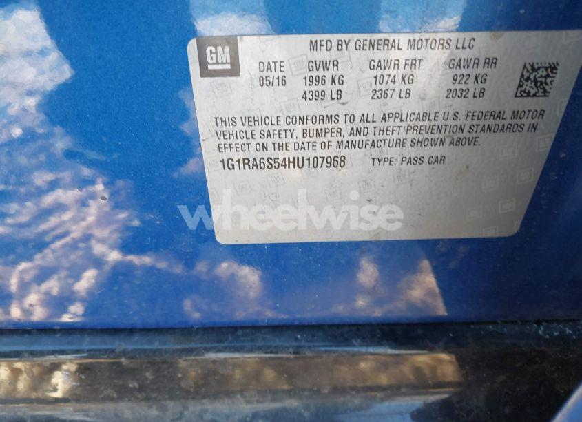 Photo 9 of 2017 Chevrolet Volt LT (VIN 1G1RA6S54HU107968)