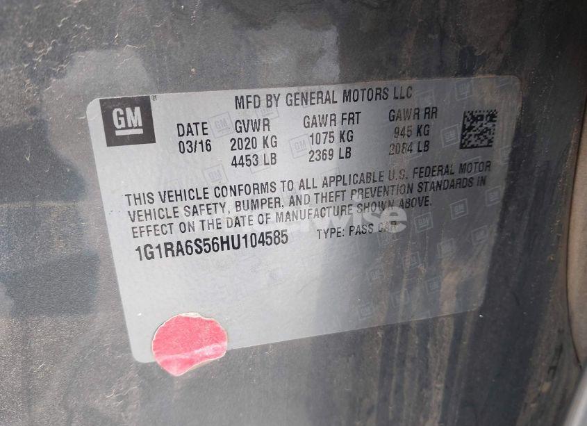 Photo 9 of 2017 Chevrolet Volt LT (VIN 1G1RA6S56HU104585)