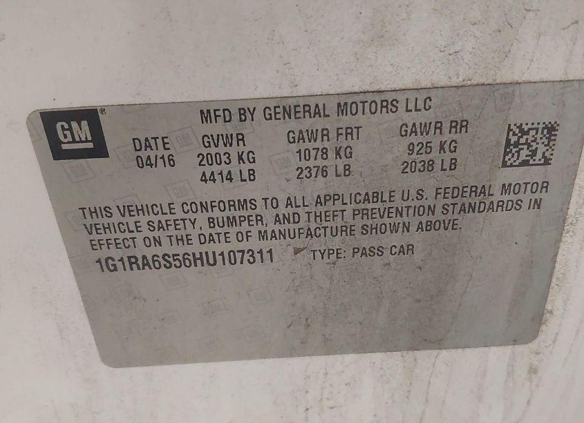 Photo 9 of 2017 Chevrolet Volt LT (VIN 1G1RA6S56HU107311)