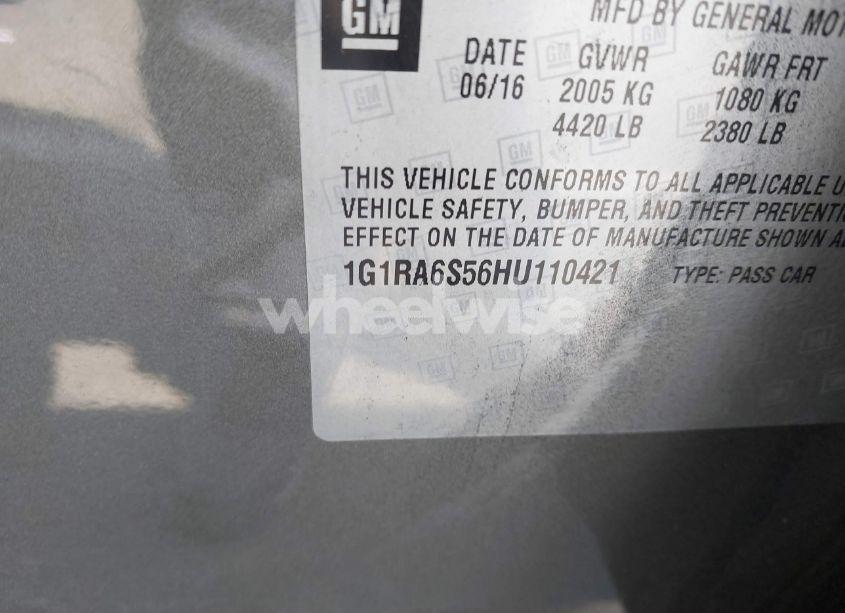 Photo 9 of 2017 Chevrolet Volt LT (VIN 1G1RA6S56HU110421)