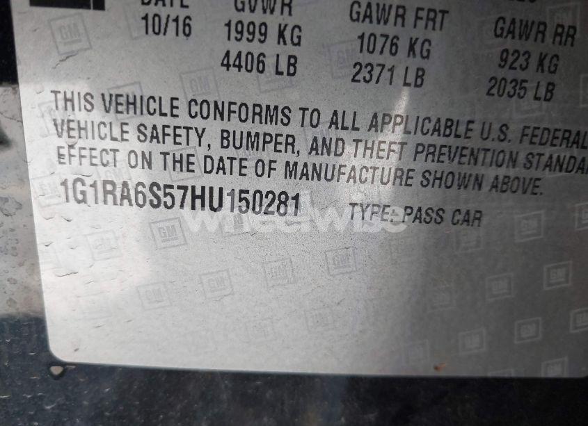 Photo 9 of 2017 Chevrolet Volt LT (VIN 1G1RA6S57HU150281)