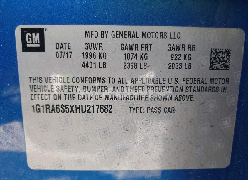 Photo 9 of 2017 Chevrolet Volt LT (VIN 1G1RA6S5XHU217682)