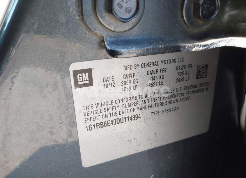 Photo 9 of 2013 Chevrolet Volt (VIN 1G1RB6E40DU114894)