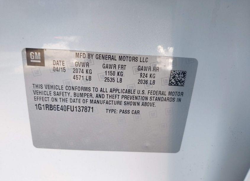 Photo 9 of 2015 Chevrolet Volt (VIN 1G1RB6E40FU137871)
