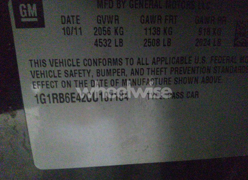 Photo 9 of 2012 Chevrolet Volt (VIN 1G1RB6E42CU107184)