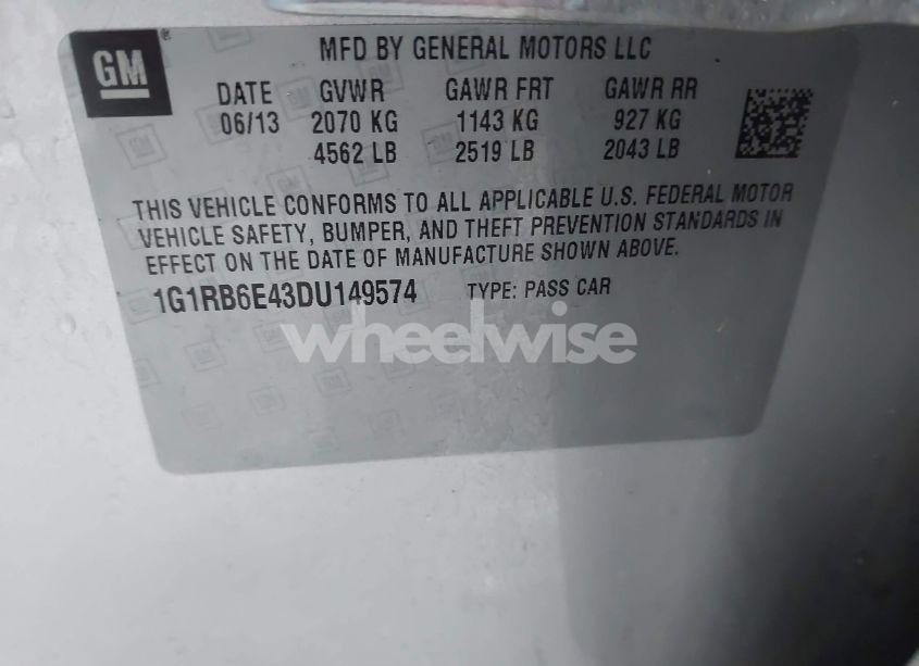 Photo 9 of 2013 Chevrolet Volt (VIN 1G1RB6E43DU149574)