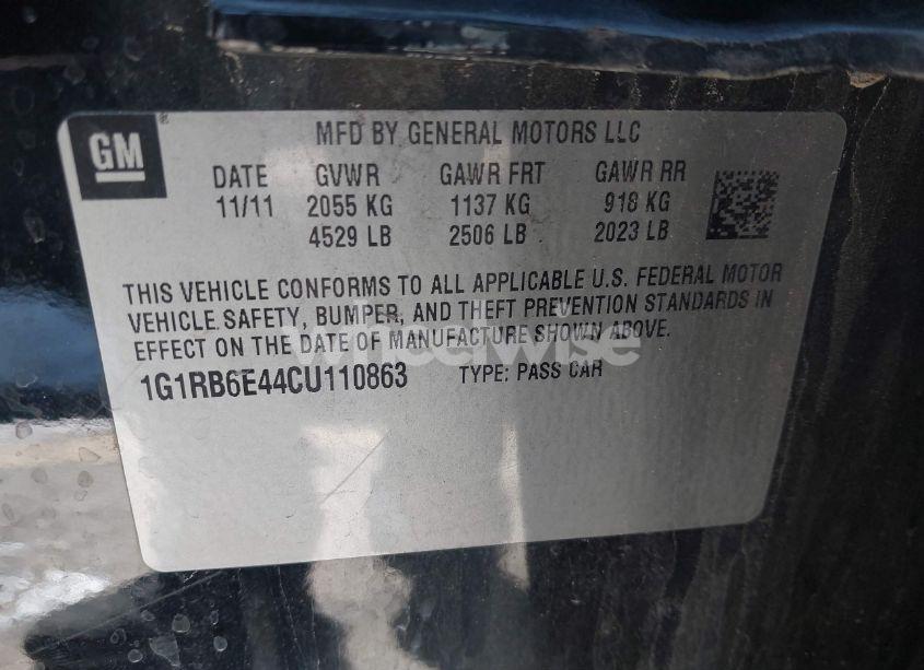 Photo 9 of 2012 Chevrolet Volt (VIN 1G1RB6E44CU110863)
