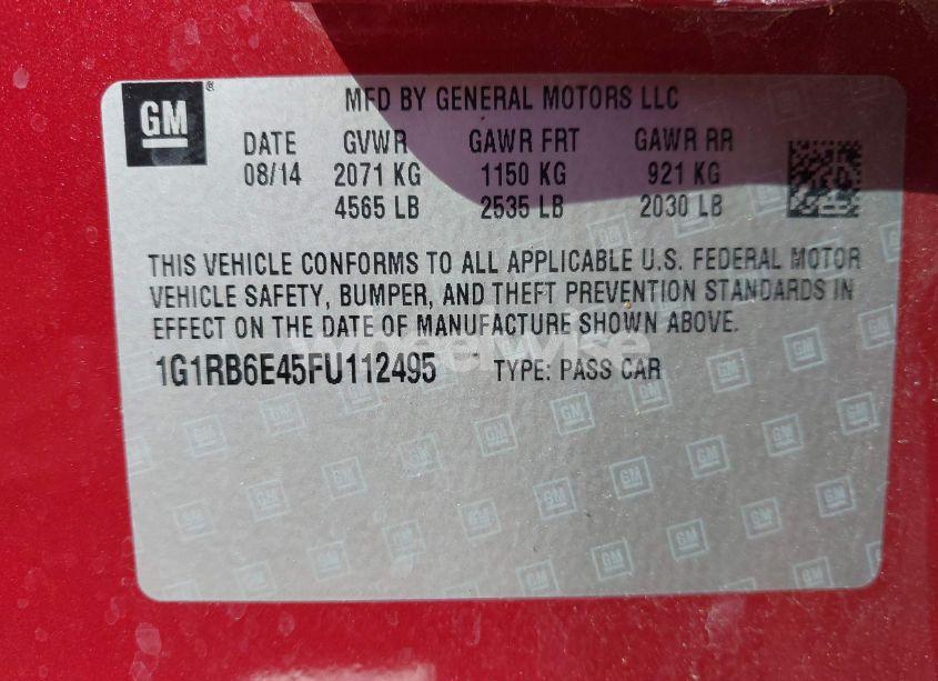 Photo 9 of 2015 Chevrolet Volt (VIN 1G1RB6E45FU112495)