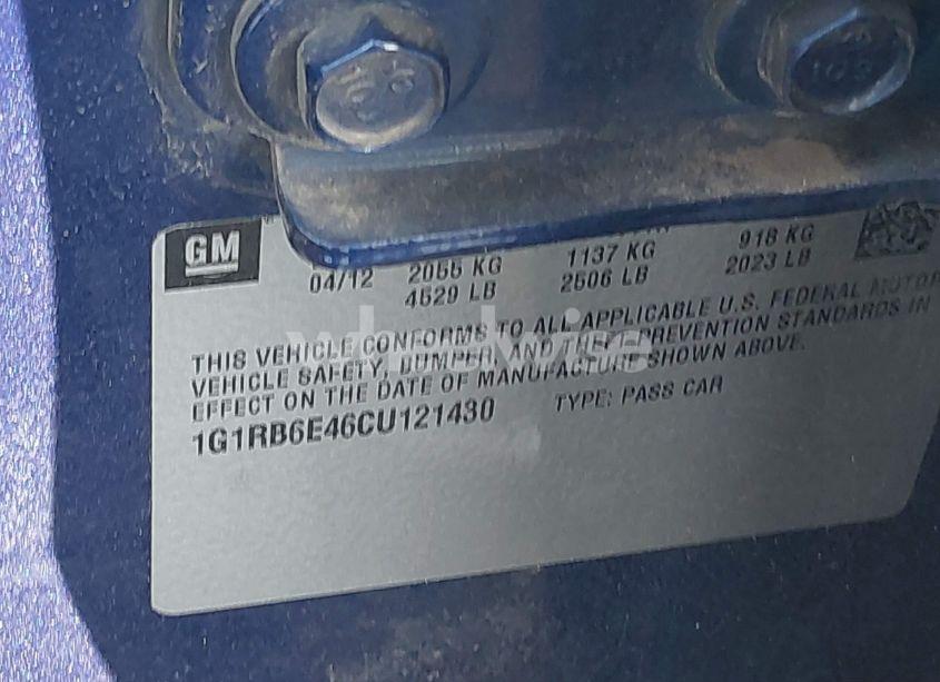 Photo 9 of 2012 Chevrolet Volt (VIN 1G1RB6E46CU121430)