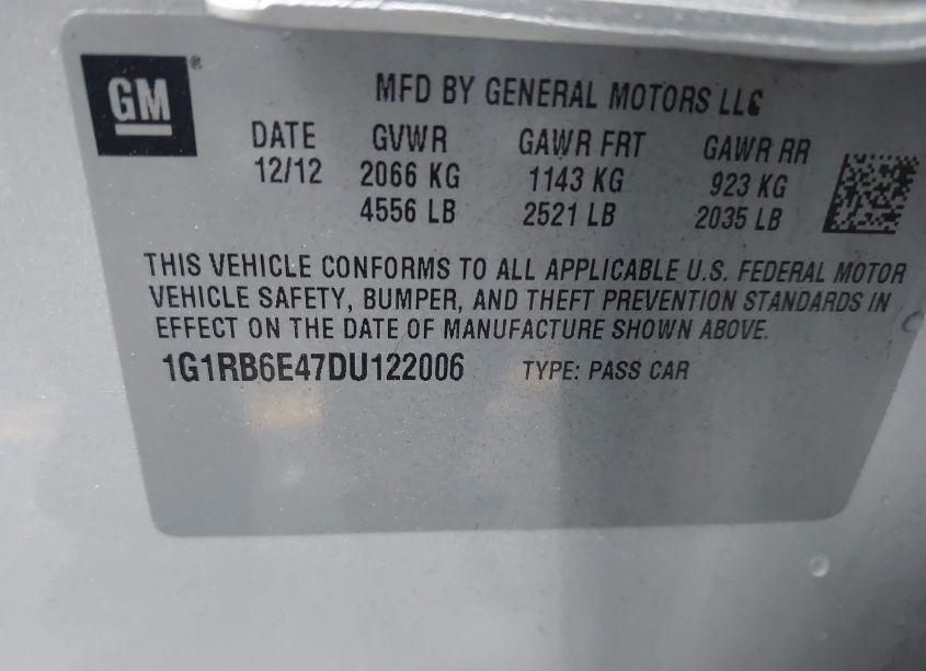 Photo 9 of 2013 Chevrolet Volt (VIN 1G1RB6E47DU122006)