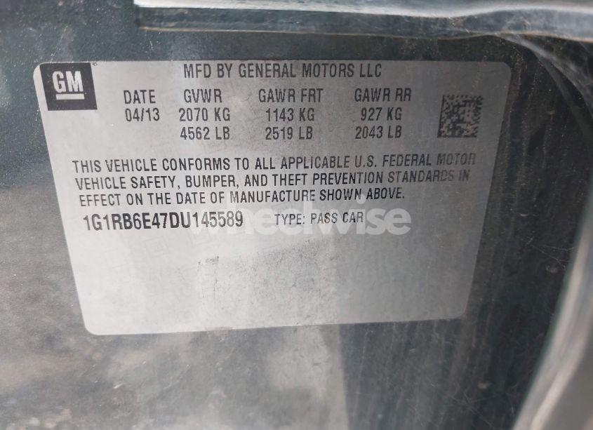 Photo 9 of 2013 Chevrolet Volt (VIN 1G1RB6E47DU145589)