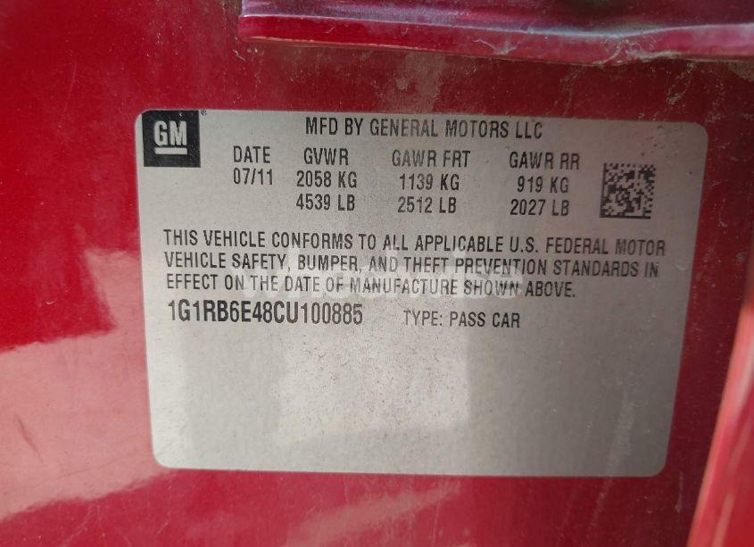 Photo 9 of 2012 Chevrolet Volt (VIN 1G1RB6E48CU100885)