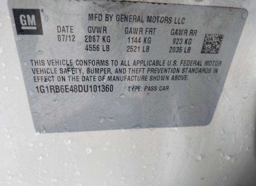 Photo 9 of 2013 Chevrolet Volt (VIN 1G1RB6E48DU101360)