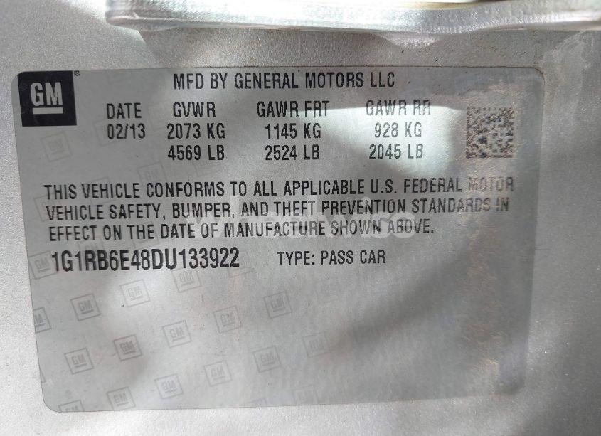 Photo 9 of 2013 Chevrolet Volt (VIN 1G1RB6E48DU133922)