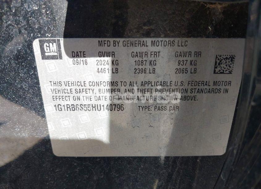 Photo 9 of 2017 Chevrolet Volt PREMIER (VIN 1G1RB6S55HU140796)