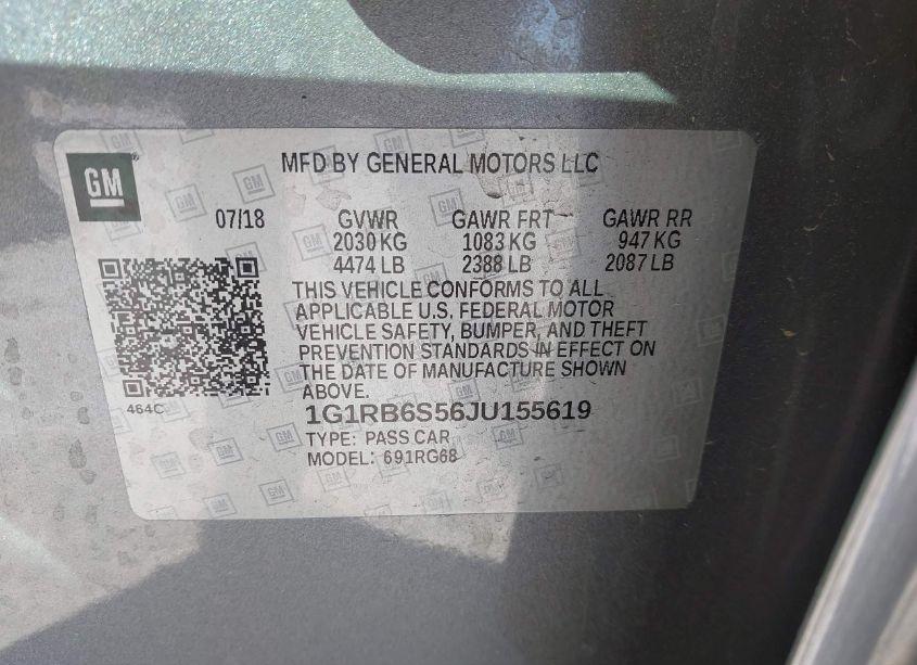 Photo 9 of 2018 Chevrolet Volt PREMIER (VIN 1G1RB6S56JU155619)