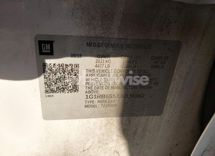 Photo 9 of 2018 Chevrolet Volt PREMIER (VIN 1G1RB6S57JU156942)