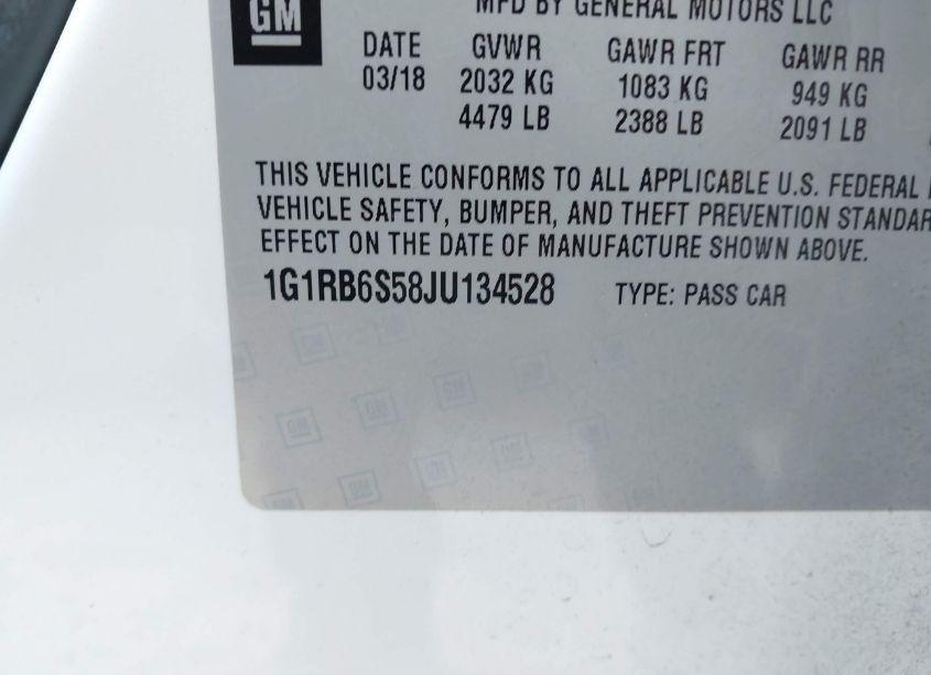 Photo 9 of 2018 Chevrolet Volt PREMIER (VIN 1G1RB6S58JU134528)