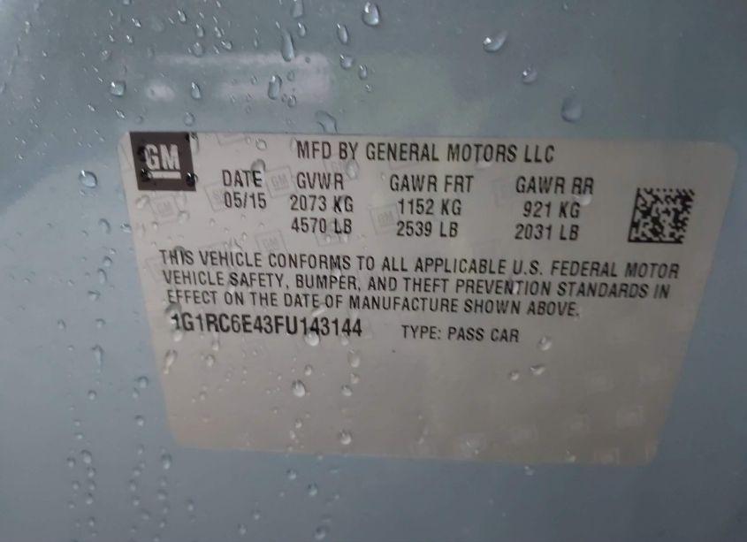 Photo 9 of 2015 Chevrolet Volt (VIN 1G1RC6E43FU143144)