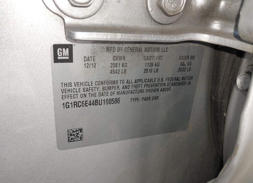 Photo 9 of 2011 Chevrolet Volt (VIN 1G1RC6E44BU100586)