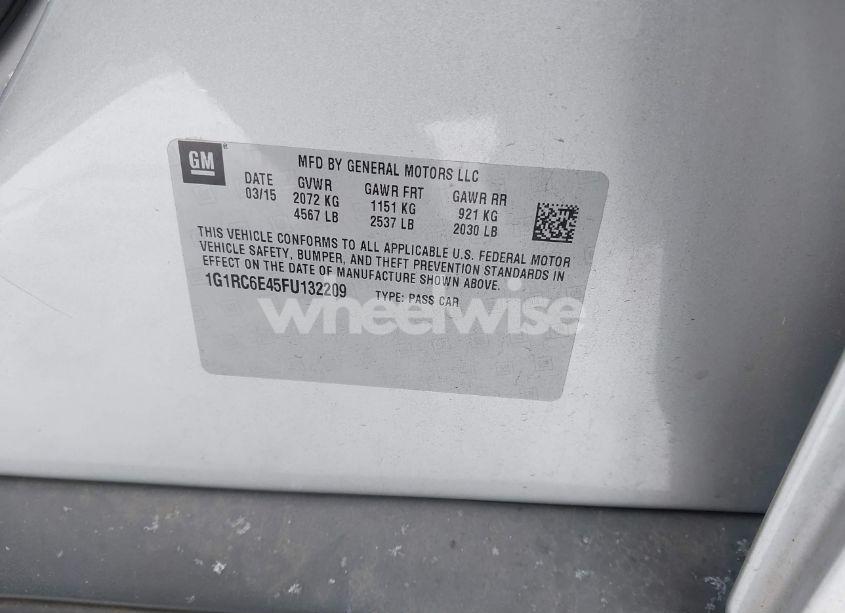 Photo 9 of 2015 Chevrolet Volt (VIN 1G1RC6E45FU132209)