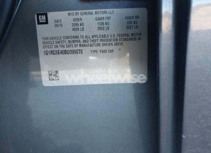 Photo 9 of 2011 Chevrolet Volt (VIN 1G1RC6E46BU099070)