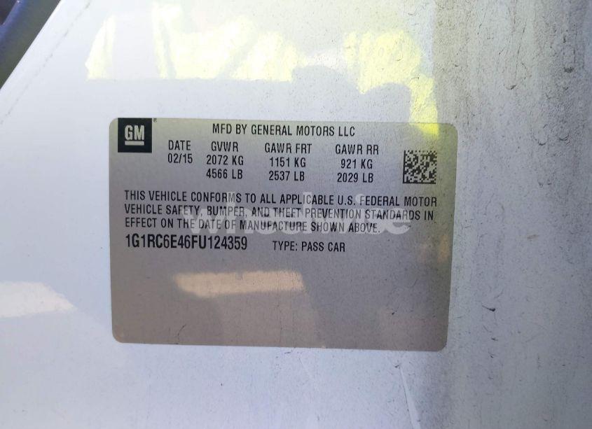 Photo 9 of 2015 Chevrolet Volt (VIN 1G1RC6E46FU124359)