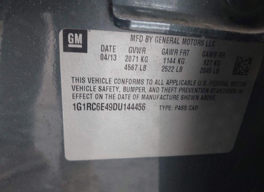 Photo 9 of 2013 Chevrolet Volt (VIN 1G1RC6E49DU144456)