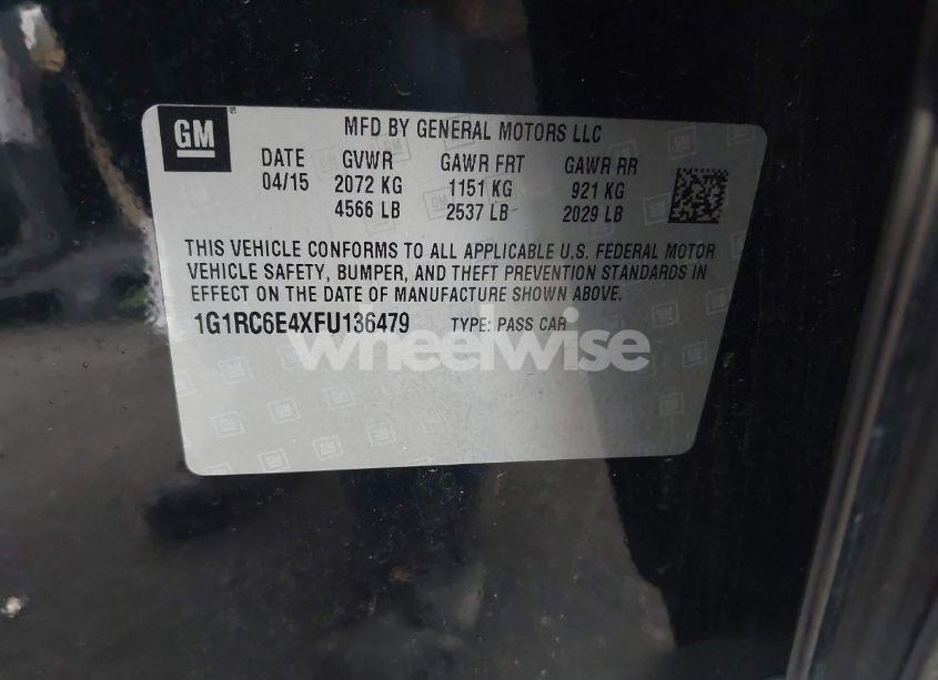 Photo 9 of 2015 Chevrolet Volt (VIN 1G1RC6E4XFU136479)