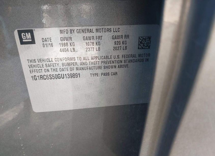 Photo 9 of 2016 Chevrolet Volt LT (VIN 1G1RC6S50GU139891)