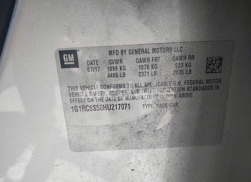 Photo 9 of 2017 Chevrolet Volt LT (VIN 1G1RC6S50HU217071)