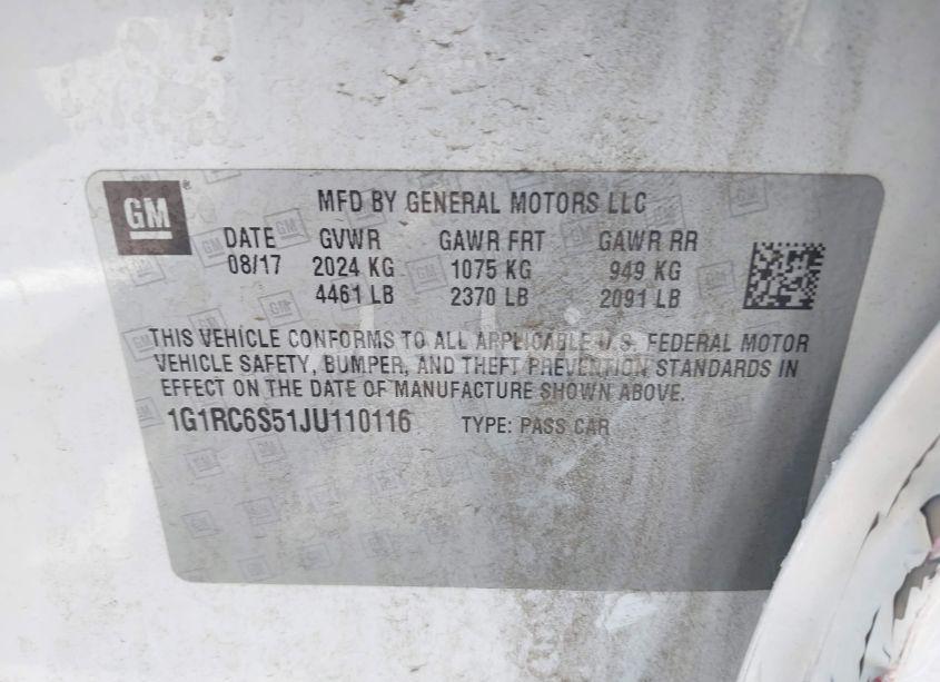 Photo 9 of 2018 Chevrolet Volt LT (VIN 1G1RC6S51JU110116)