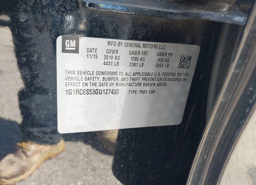 Photo 9 of 2016 Chevrolet Volt LT (VIN 1G1RC6S53GU127430)