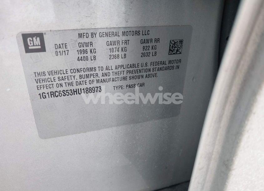 Photo 9 of 2017 Chevrolet Volt LT (VIN 1G1RC6S53HU188973)